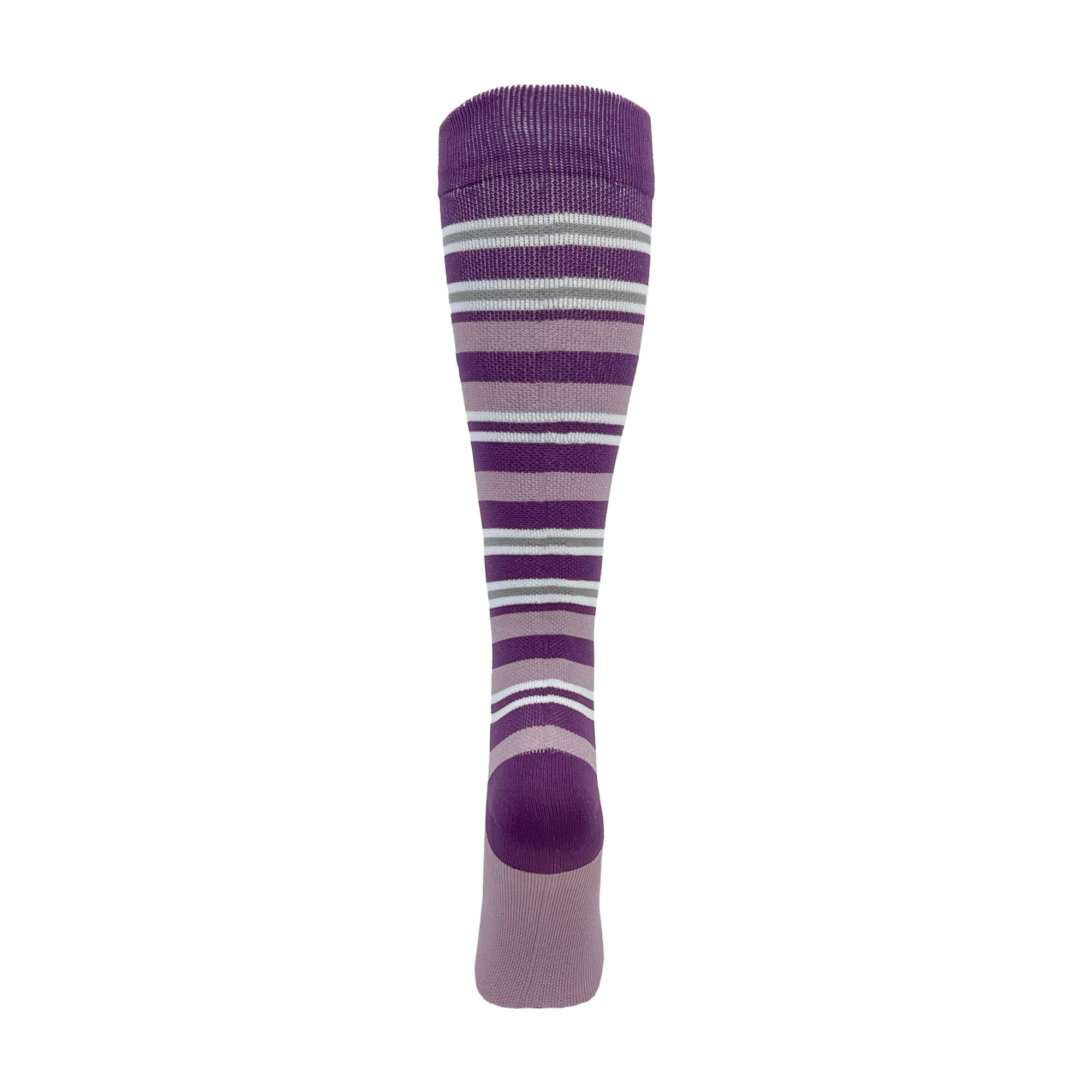 Purple Stripes Fashion Compression Socks | Knee High Medical Support Socks for Nurses