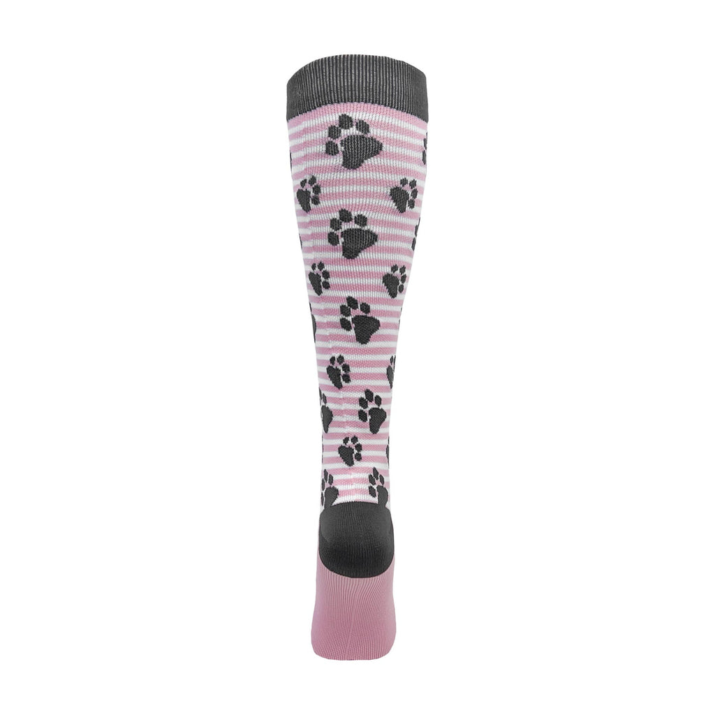 Pink Paws Fashion Compression Socks | Cute Knee High Medical Support Socks for Nurses