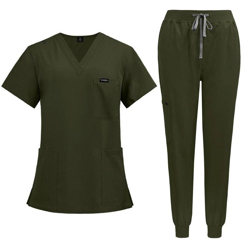 Short Sleeve Straight Leg Scrub Suit | Comfortable Medical Scrub Set for Healthcare Professionals