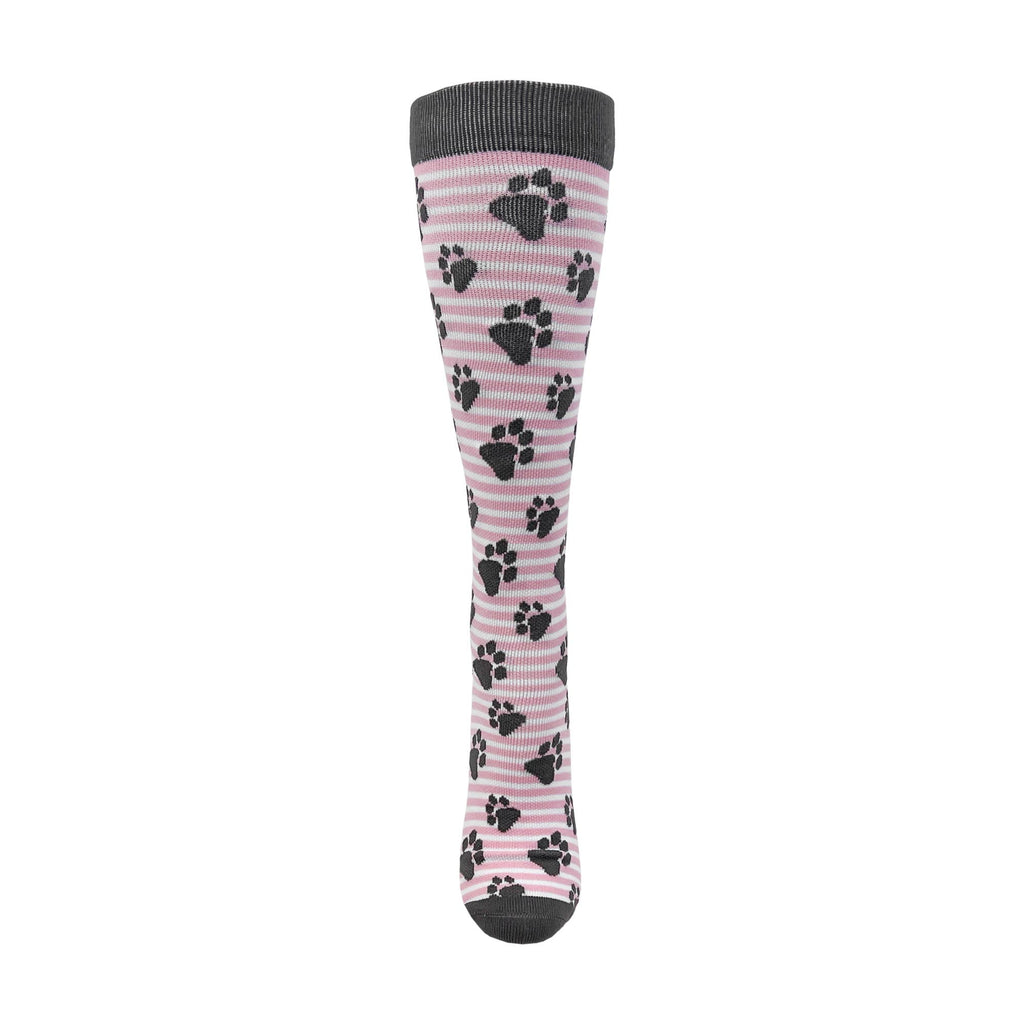Pink Paws Fashion Compression Socks | Cute Knee High Medical Support Socks for Nurses