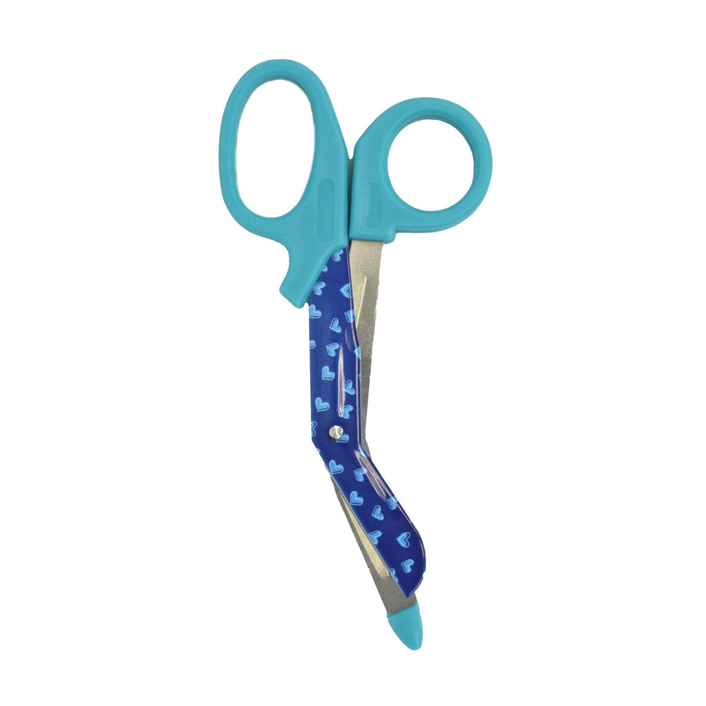 Think Medical Wholesale - 5.5" Fashion Utility Scissors - Blue Hearts