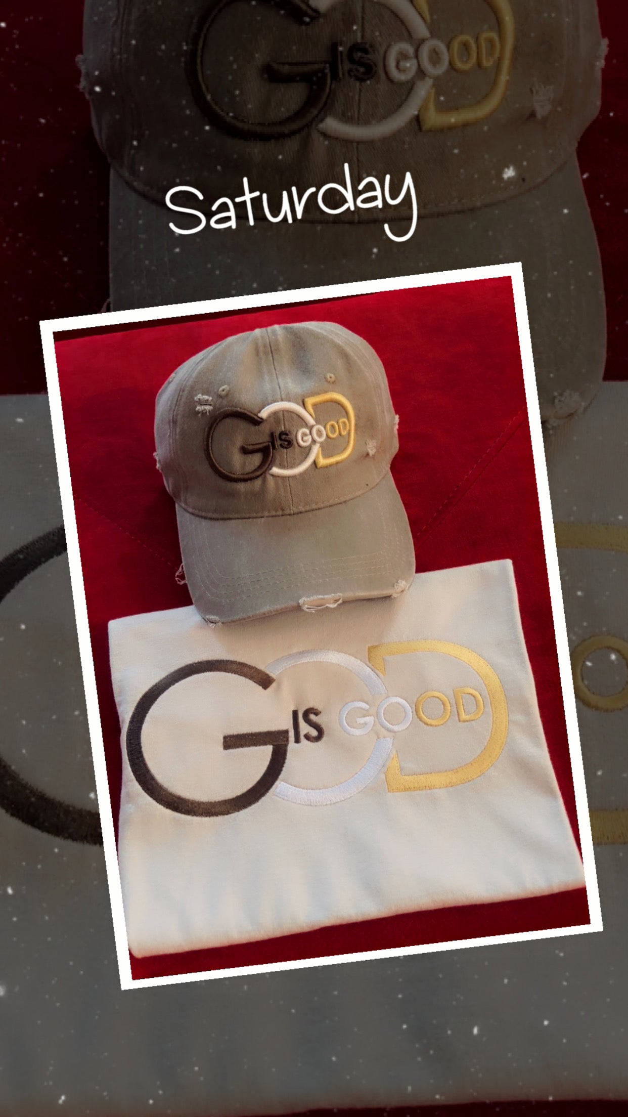 God Is Good Embroidered Hat & Shirt Set