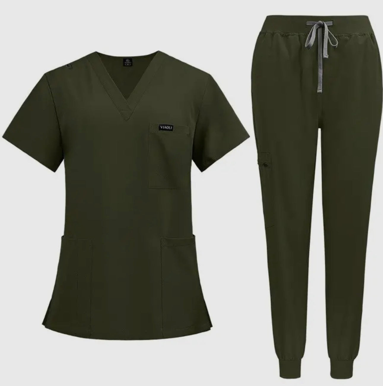 Unisex Quick-Dry Scrub Set | Breathable Short Sleeve Medical Scrub Top & Pants