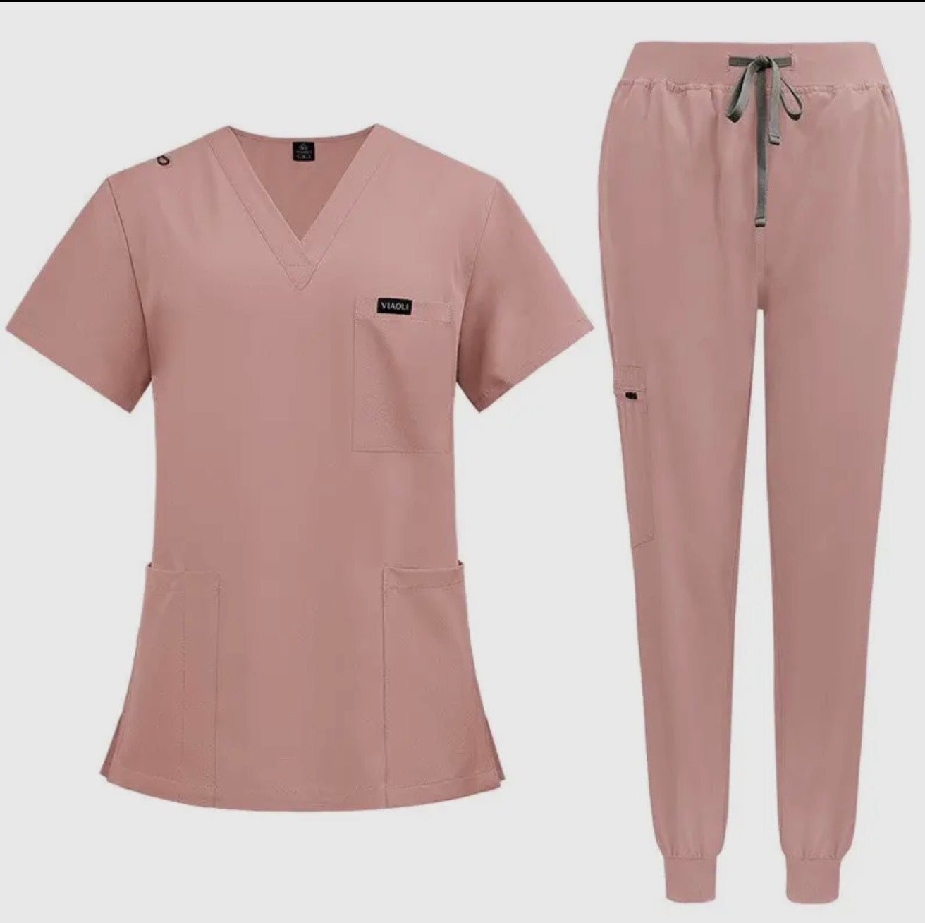 Unisex Quick-Dry Scrub Set | Breathable Short Sleeve Medical Scrub Top & Pants