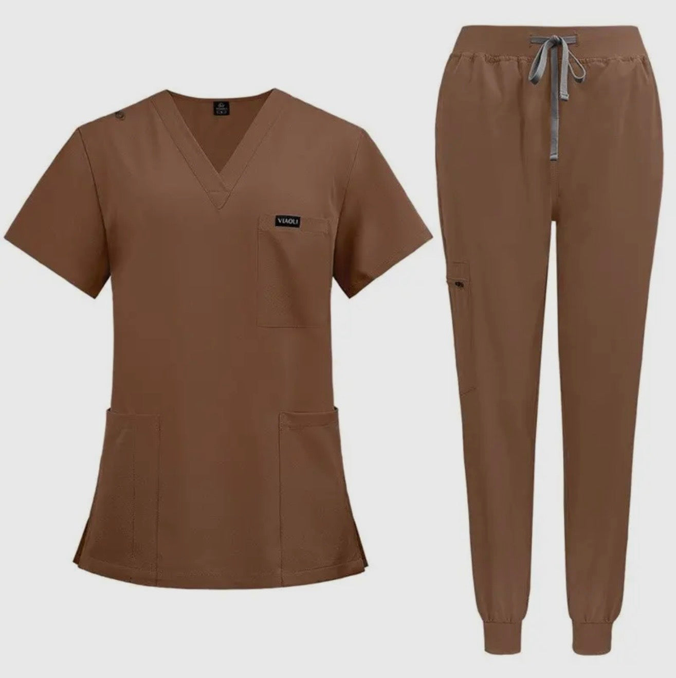 Unisex Quick-Dry Scrub Set | Breathable Short Sleeve Medical Scrub Top & Pants