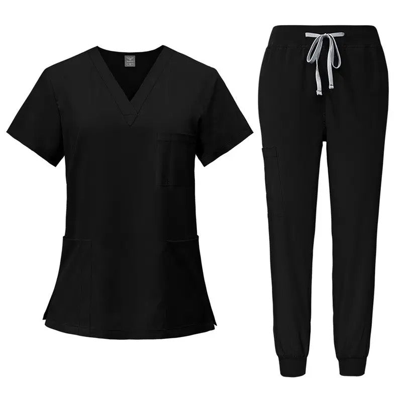 Black quick-dry medical scrub set for healthcare professionals
