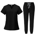 Black quick-dry medical scrub set for healthcare professionals