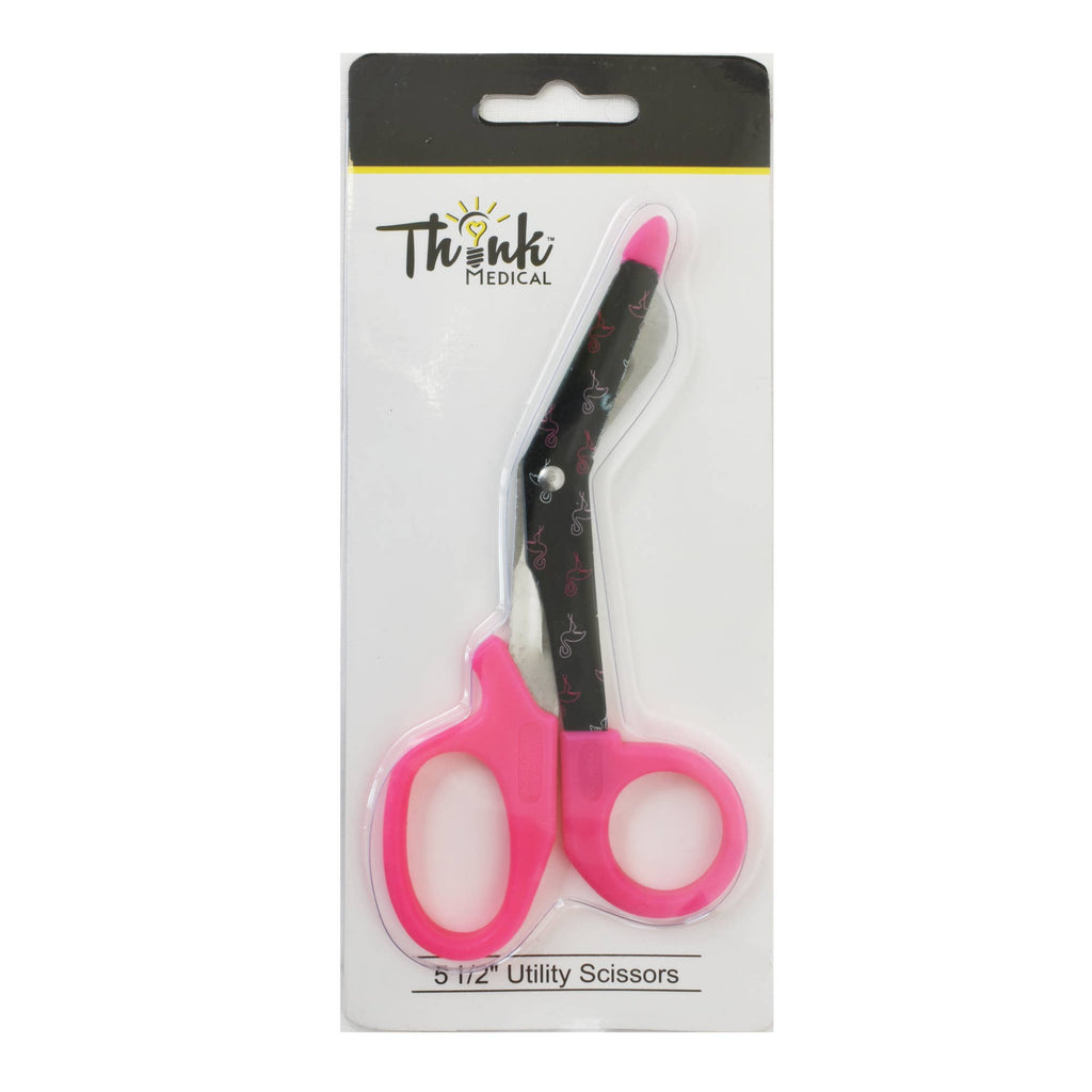 Think Medical Wholesale - 5.5" Fashion Utility Scissors - Flamingos