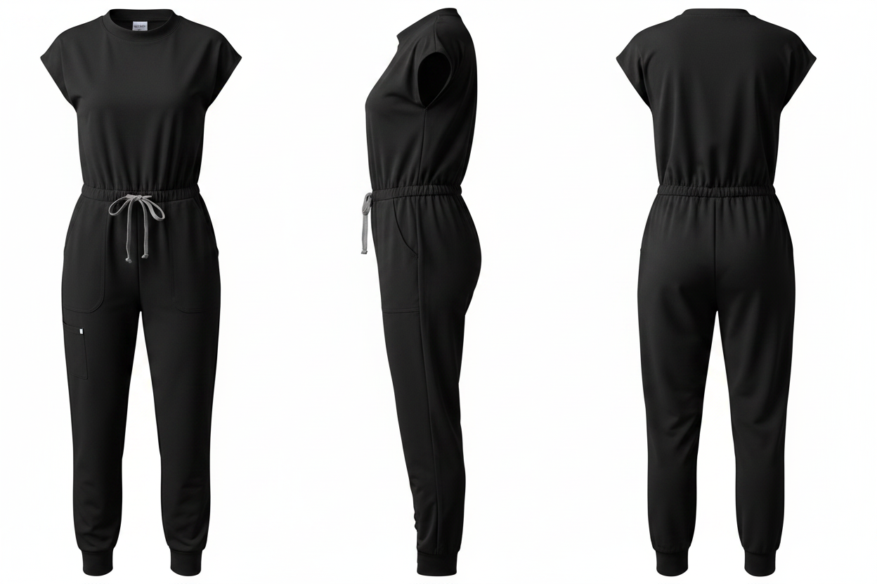 Black Scrub Jumpsuit