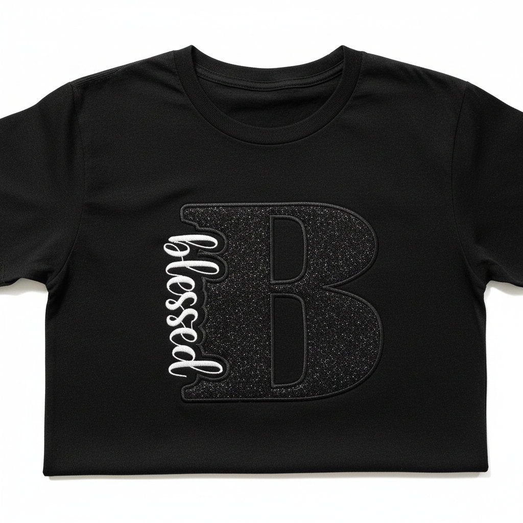 Blessed Embroidery Shirt – Black