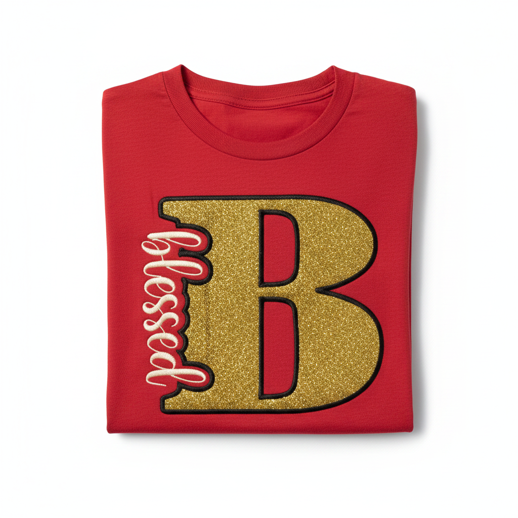 Blessed Embroidery Shirt – Red