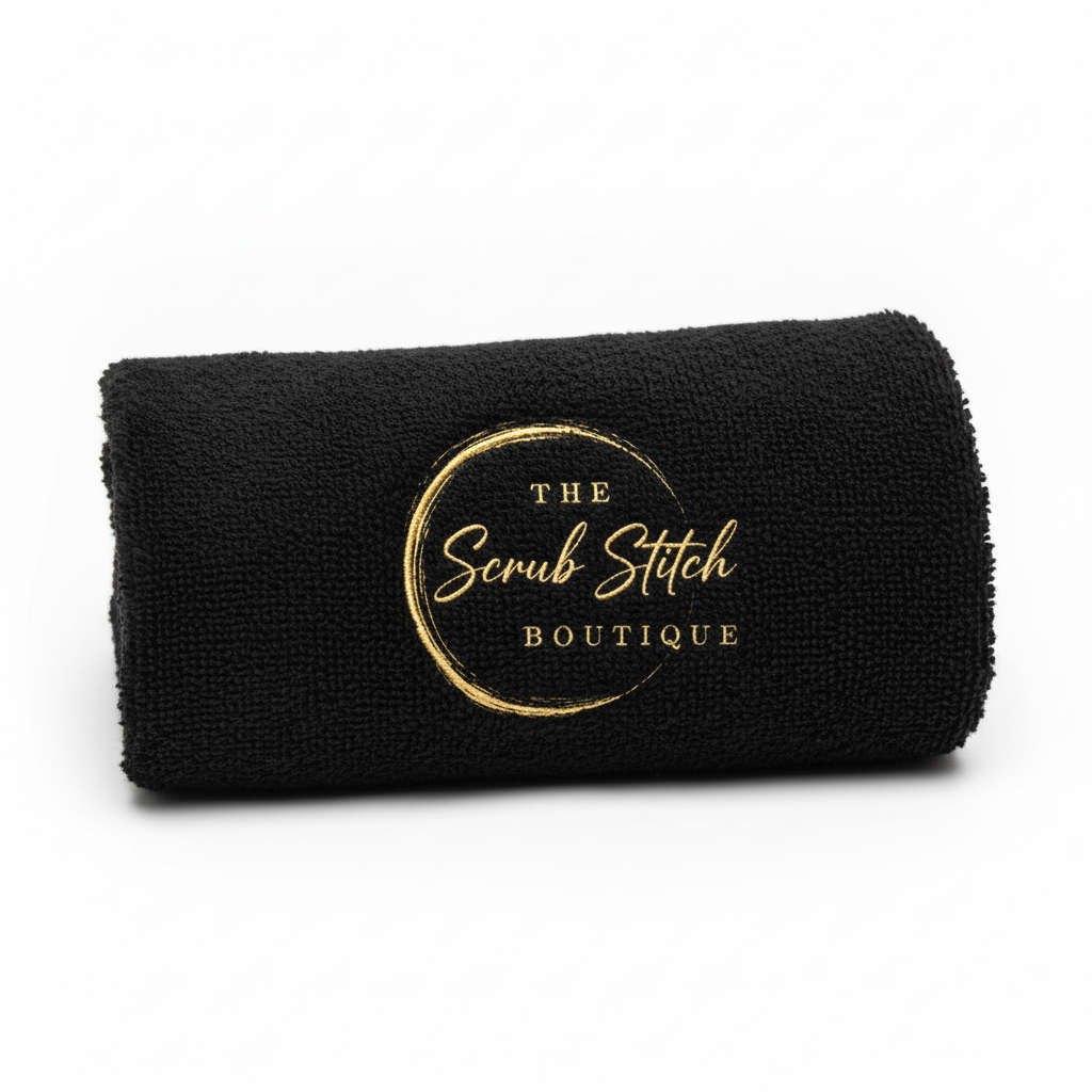 Hand Towel with Scrub Stitch Boutique Logo