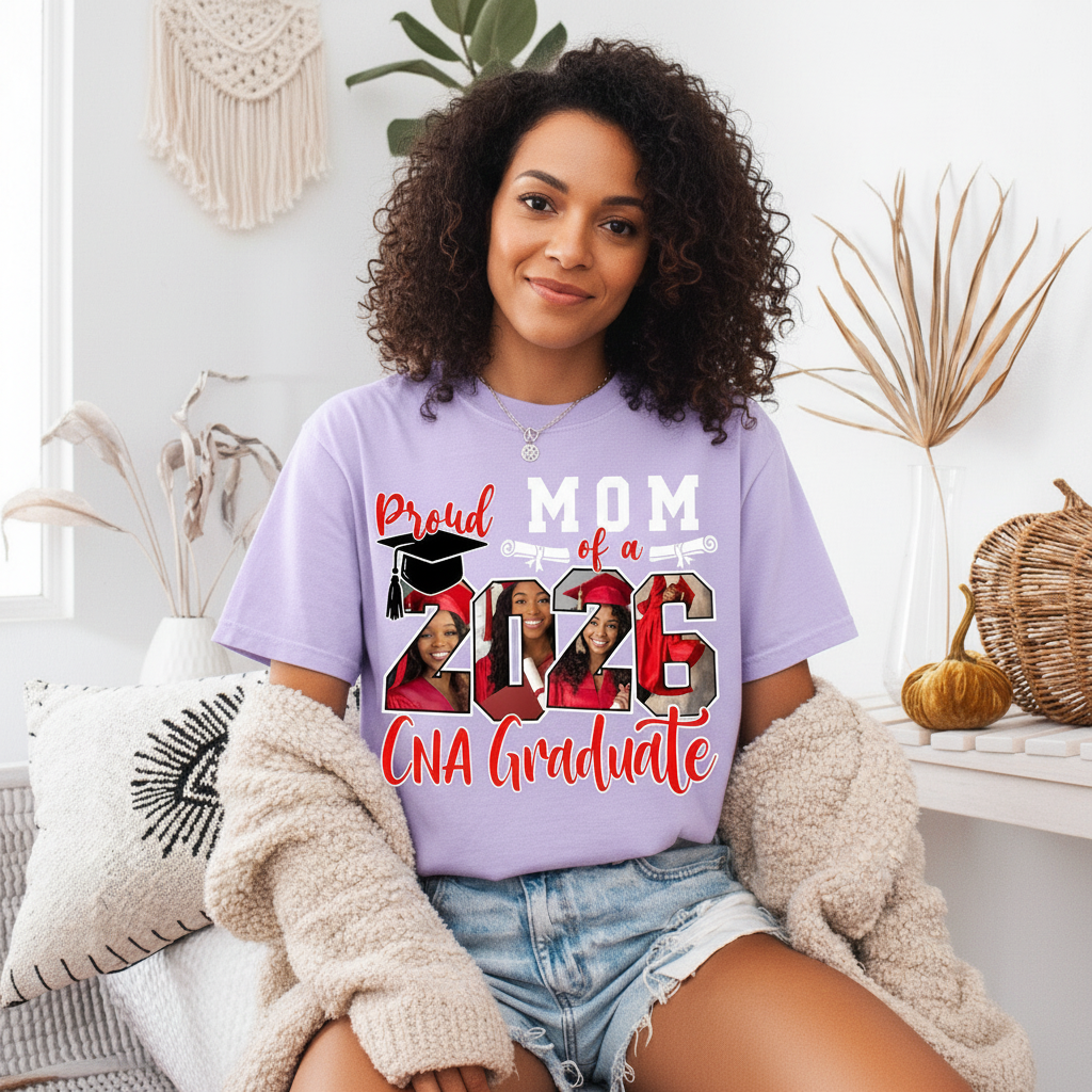 Custom Graduation Shirt – DTF Print | Proud Mom RN LPN CNA Nurse Practitioner Doctor 2026