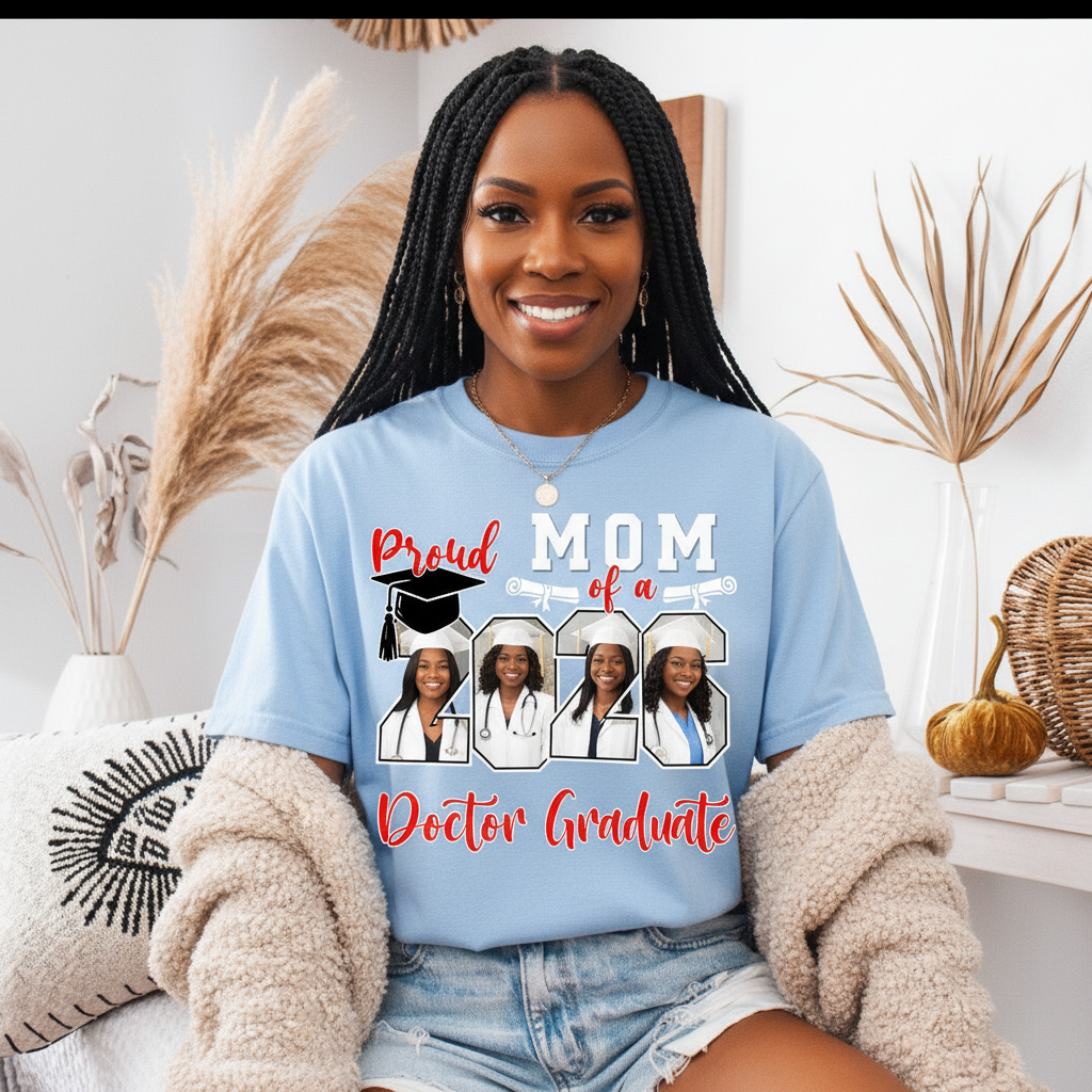 Custom Graduation Shirt – DTF Print | Proud Mom RN LPN CNA Nurse Practitioner Doctor 2026