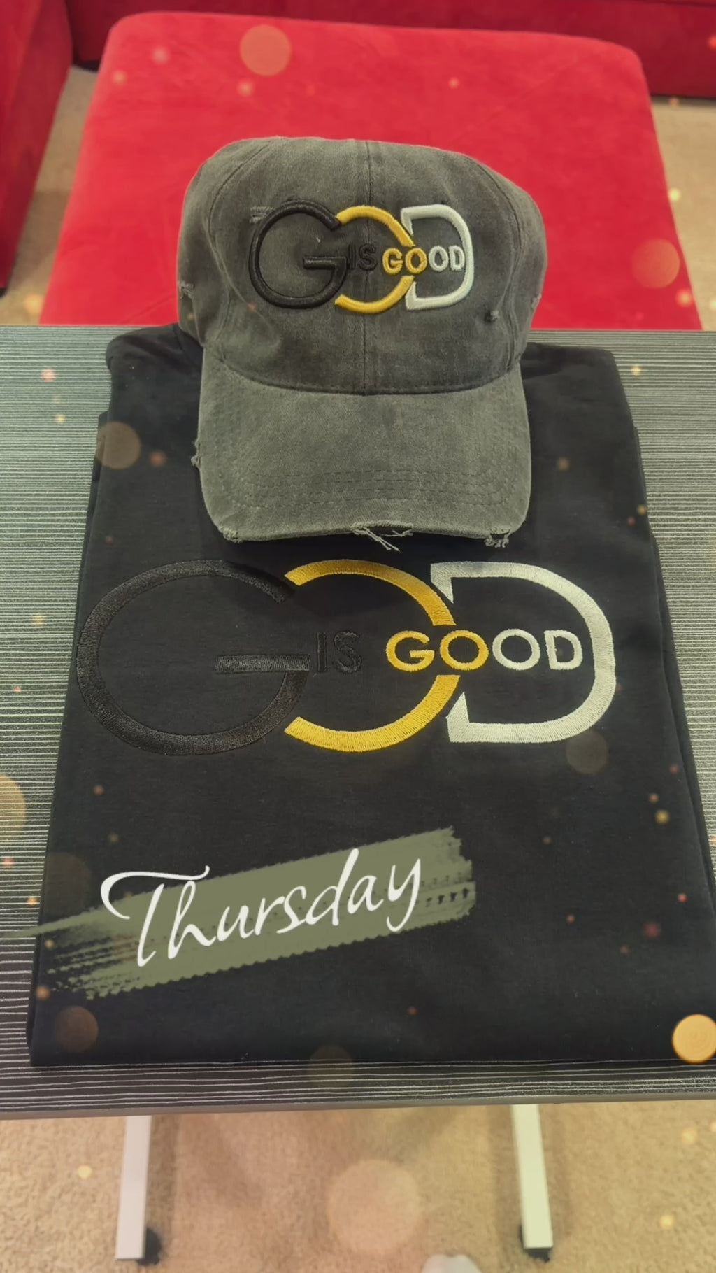God Is Good Embroidered Hat & Shirt Set