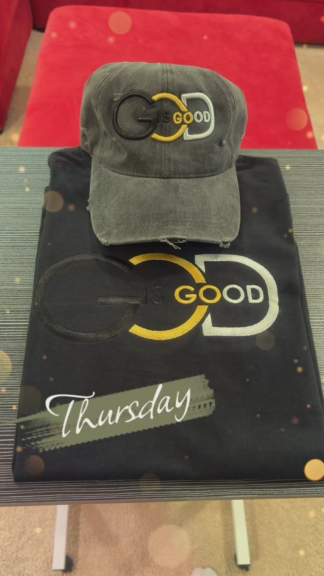 God Is Good Embroidered Hat & Shirt Set