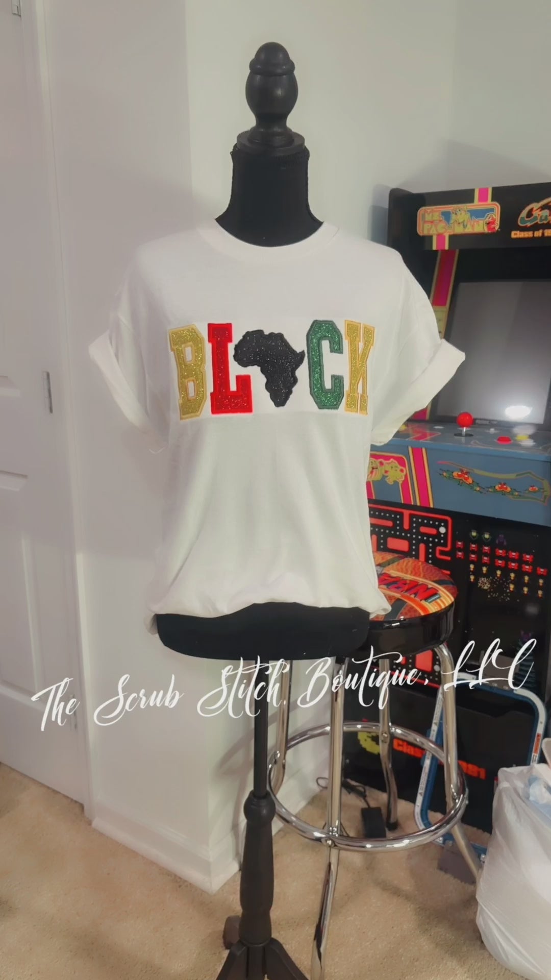 Black Queen Africa Glitter Appliqué T-Shirt | Afrocentric Statement Shirt