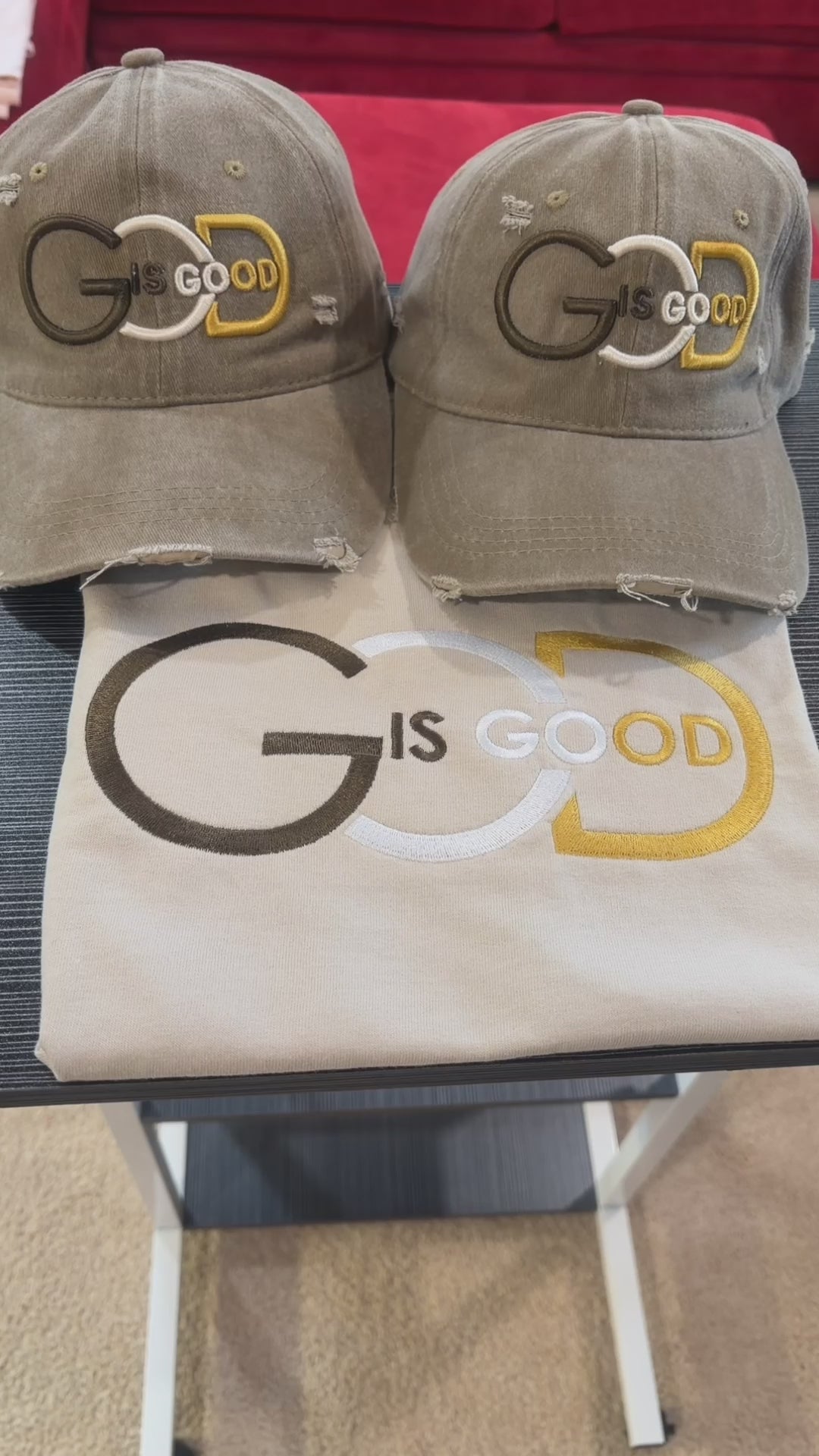 God Is Good Embroidered Hat & Shirt Set