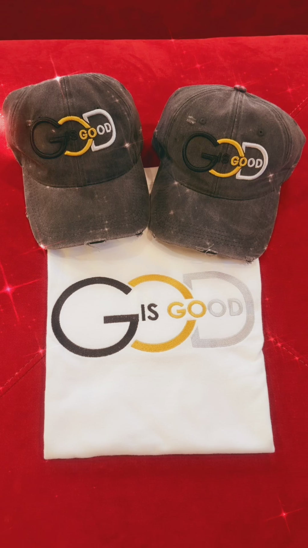 God Is Good Embroidered Hat & Shirt Set
